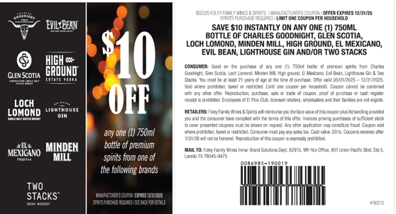 Foley Total Wine Coupons - Spirits